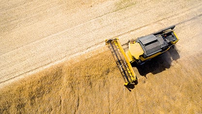 Harvesteri pellolla